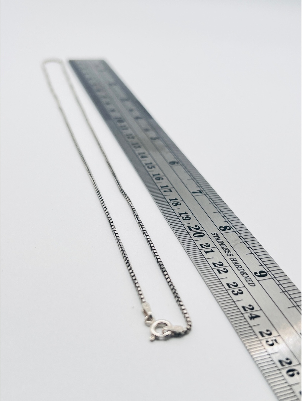 925 Sterling Silver Box Chain Necklace 18” Italy Style Fine Square Chain